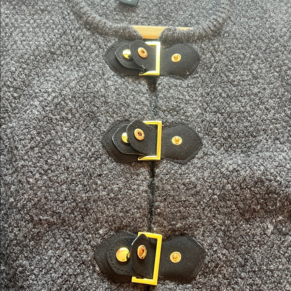 NEW Cynthia Rowley Dark Grey Cardigan with Gold Details - Picture 7 of 11